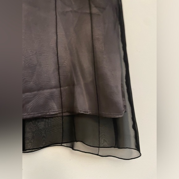 NWOT Tristan & Iseut Satin with Sheer Overlay  Midi Skirt - Picture 6 of 8